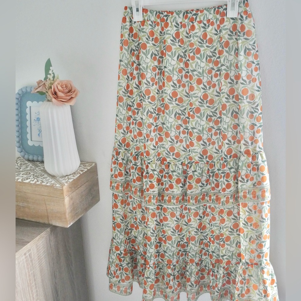 Max Studio Clementine Orange Maxi Skirt